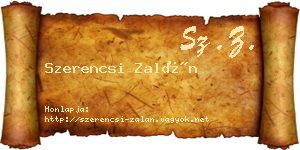 Szerencsi Zalán névjegykártya